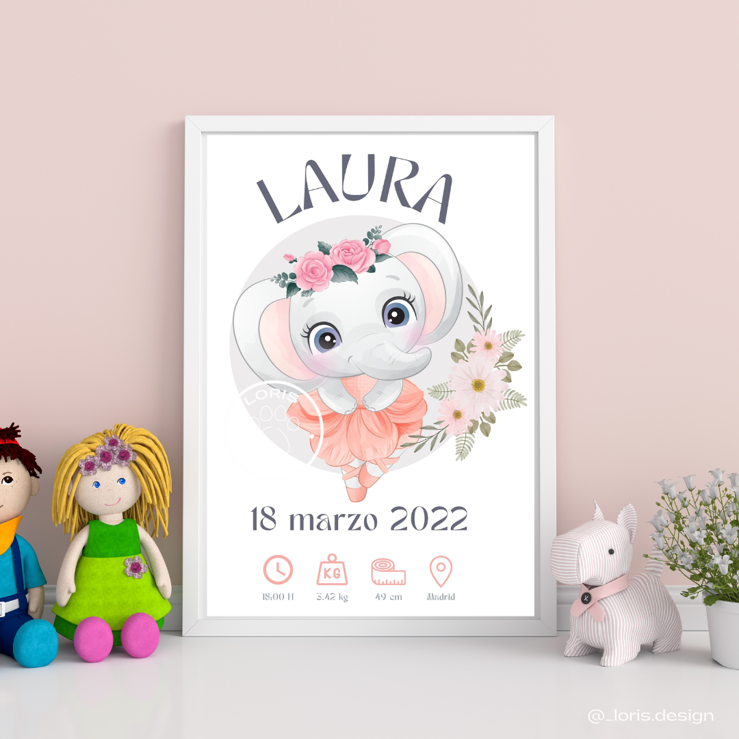 Lámina Natalicia Elefante