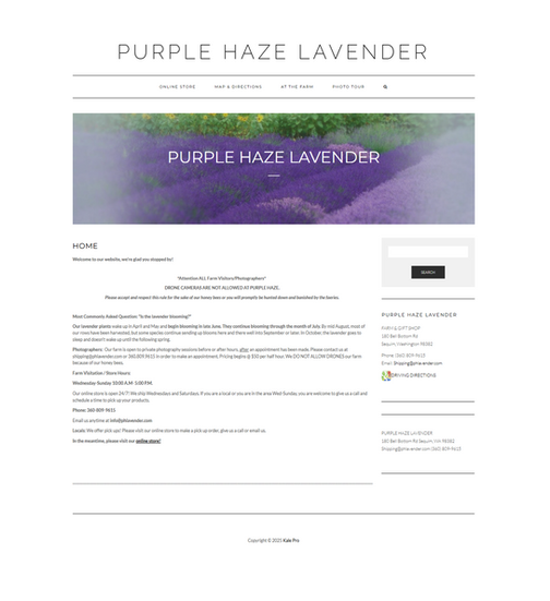 Website Build Templates Purple Haze Home Page