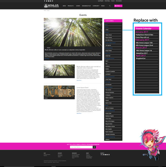 Events Page Template