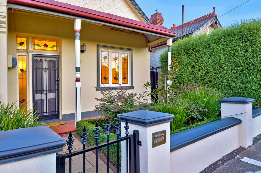 Period melbourne property with stained glass and garden