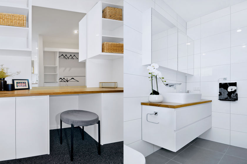 Modern vanity and bathroom in a melbourne property melbourne