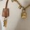 Thumbnail: Celine vintage brass lock & keys with leather cover