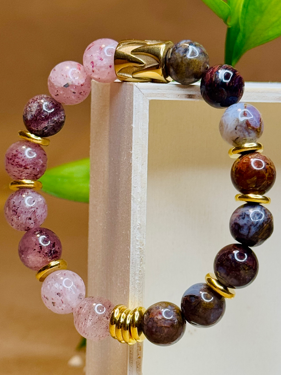 Thumbnail: Strawberry Quartz & Pietersite — Heart  Power