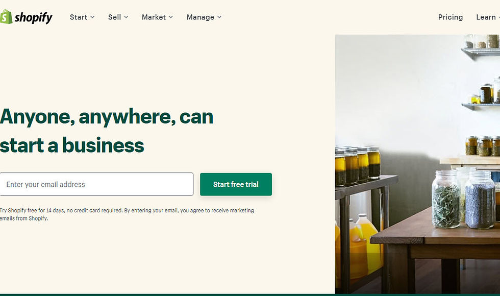 Shopify Homepage