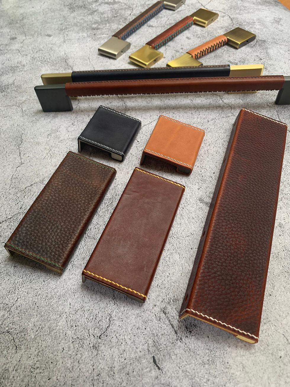 Thumbnail: Derwent Leather Edge Cabinet Furniture Pull