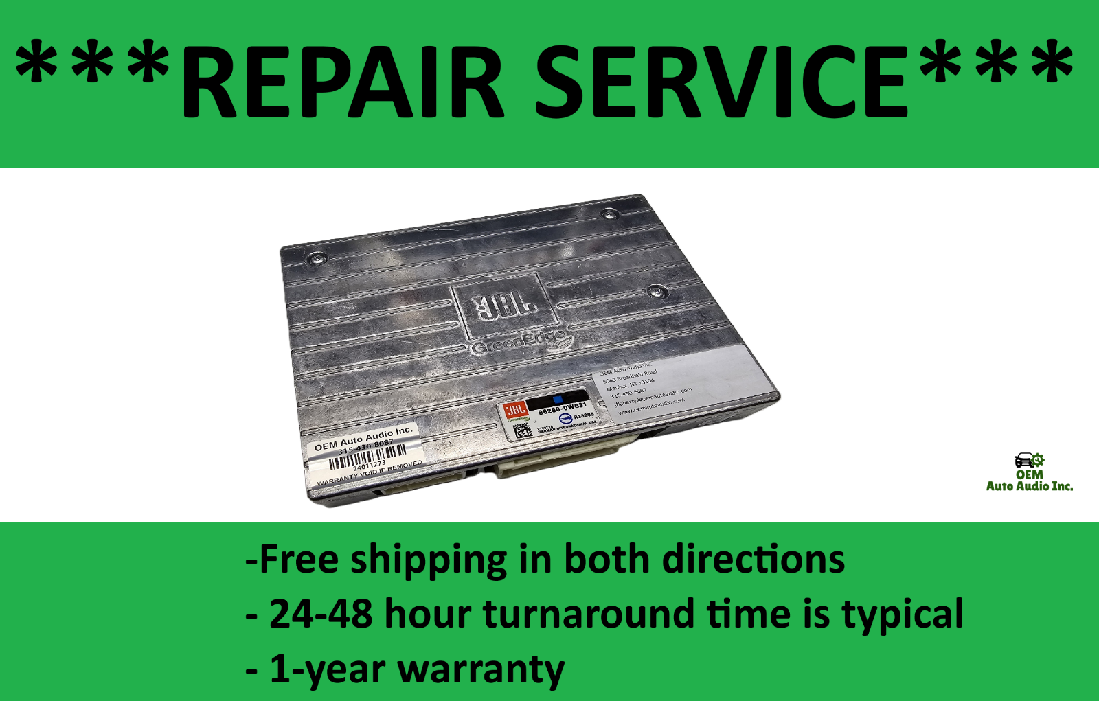 *REPAIR SERVICE* 86280-0W831 Toyota Prius JBL amplifier 2012 2013 2014