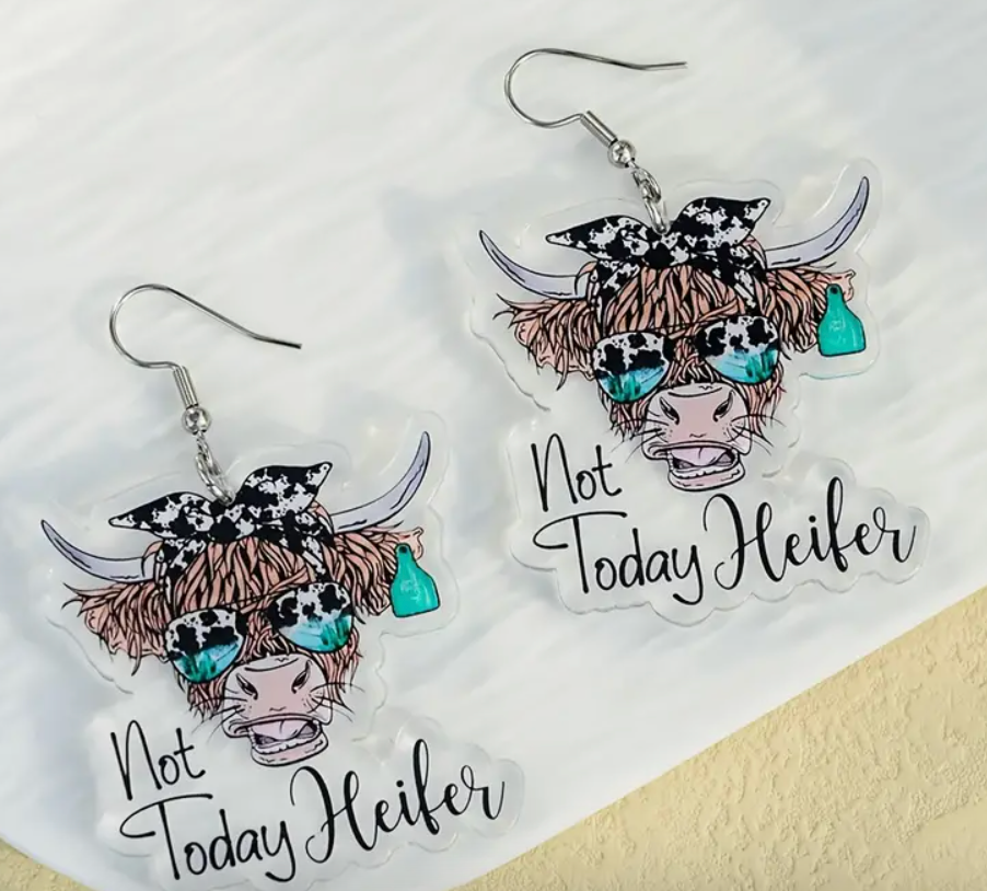 Not Today Heifer Earrings