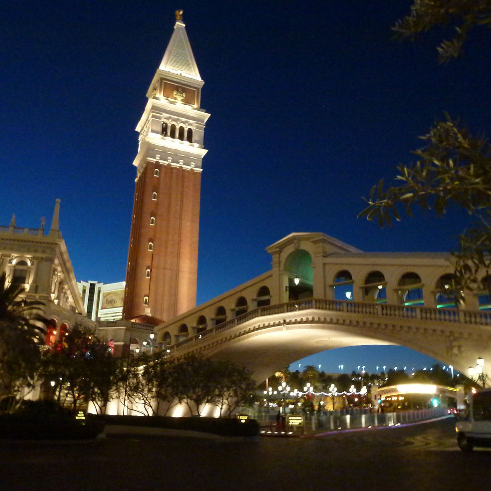 Outside the Venetian Hotel in Vegas