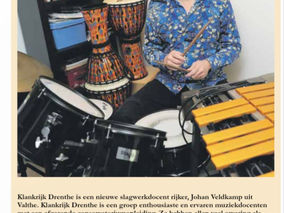 In de krant: onze nieuwe slagwerkdocent Johan Veldkamp!