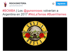 Segundo RockMotora, o Guns N' Roses deve retornar a Argentina em 2017