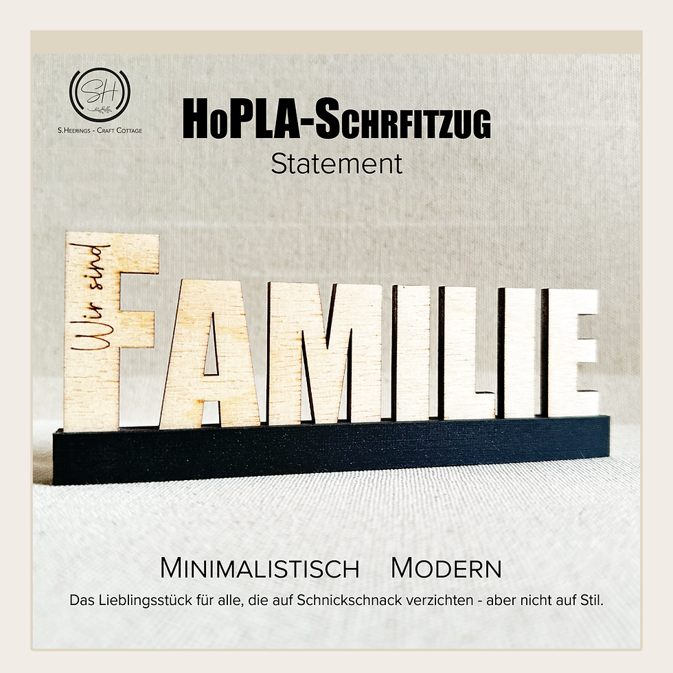 Miniaturbild: Statement-Schriftzug Familie mit Lasergravur dekorativ mit Slogan und inspirierender Botschaft