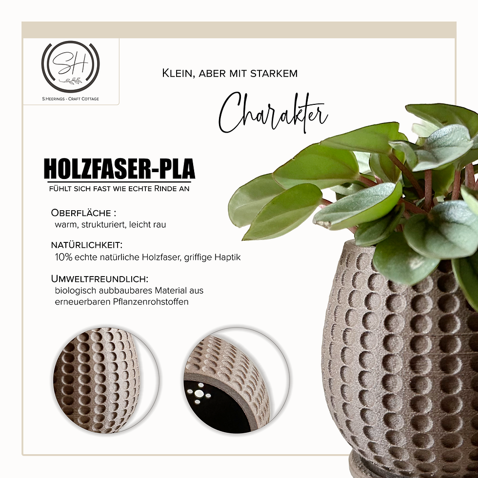 Miniaturbild: Mini Blumentopf aus Holzfaser PLA Besonderheiten des Materials