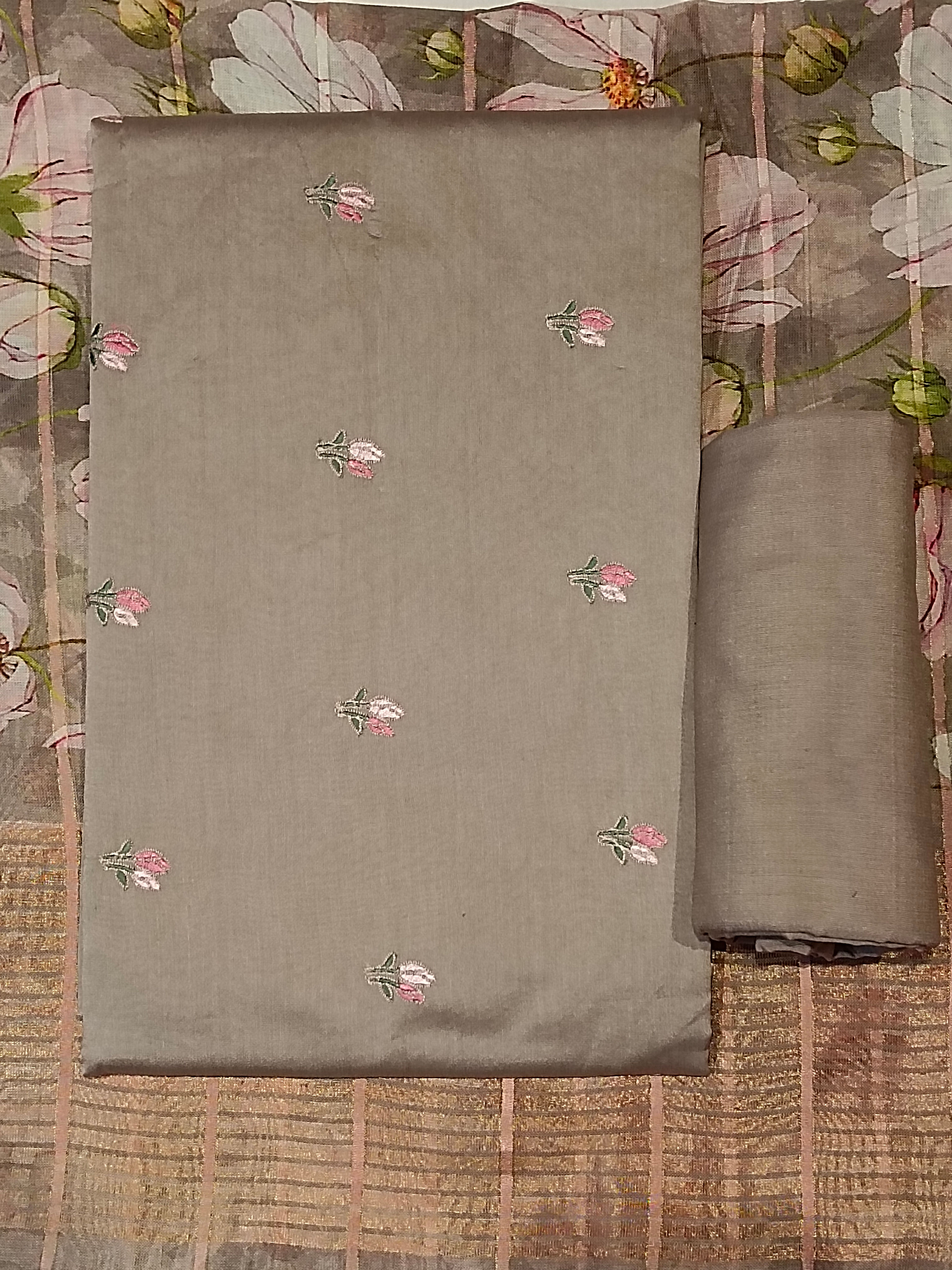 Chanderi Threadwork Unstiched Suit