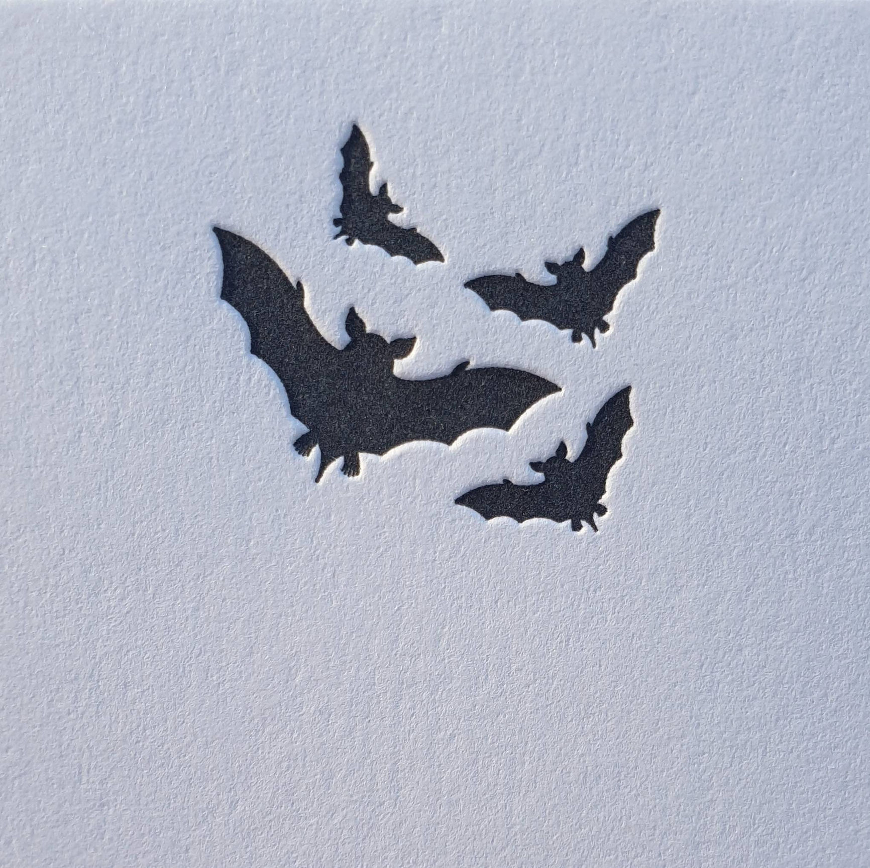 Bats Card set | Halloween Spooky Letterpress Cards with Envelopes