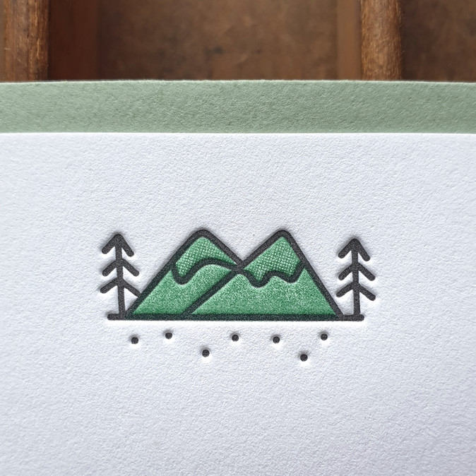 Outdoors Camping Mountainscape Letterpress Card - 1.jpeg