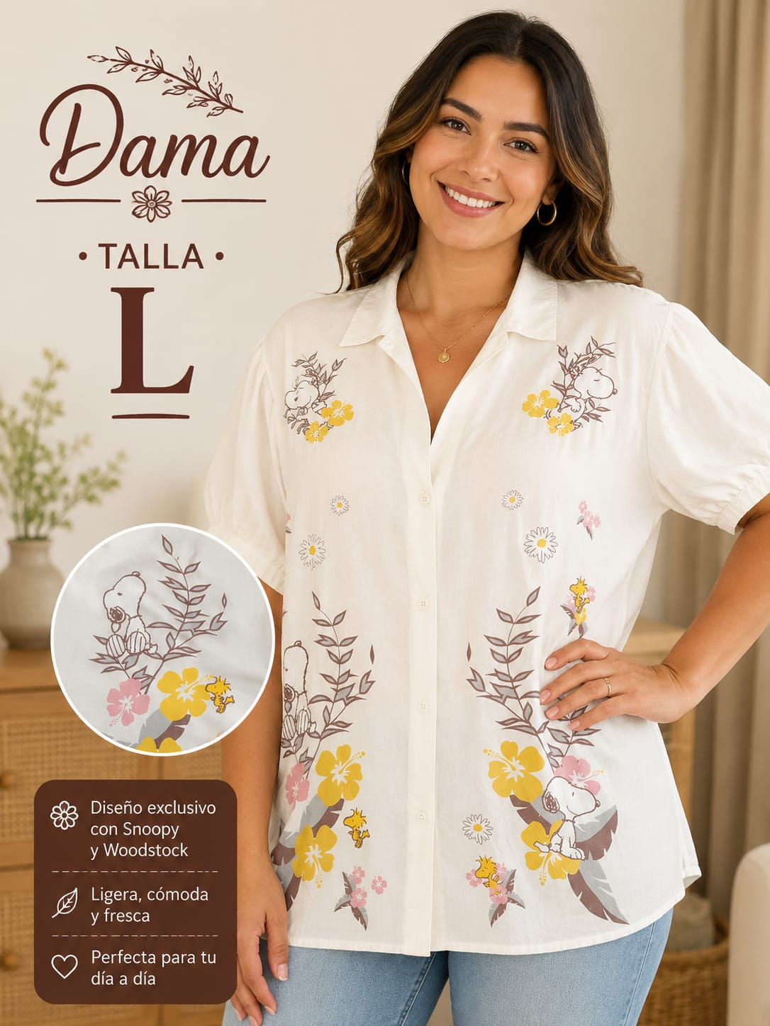 Blusa Dama para Mujer Estampado Snoopy