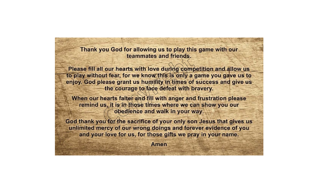 QTY: 5 PreGame Prayer Cards
