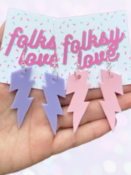 Pastel lightning bolts acrylic earrings 