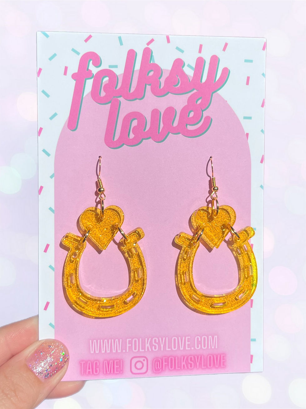 Thumbnail: Horseshoe acrylic earrings 