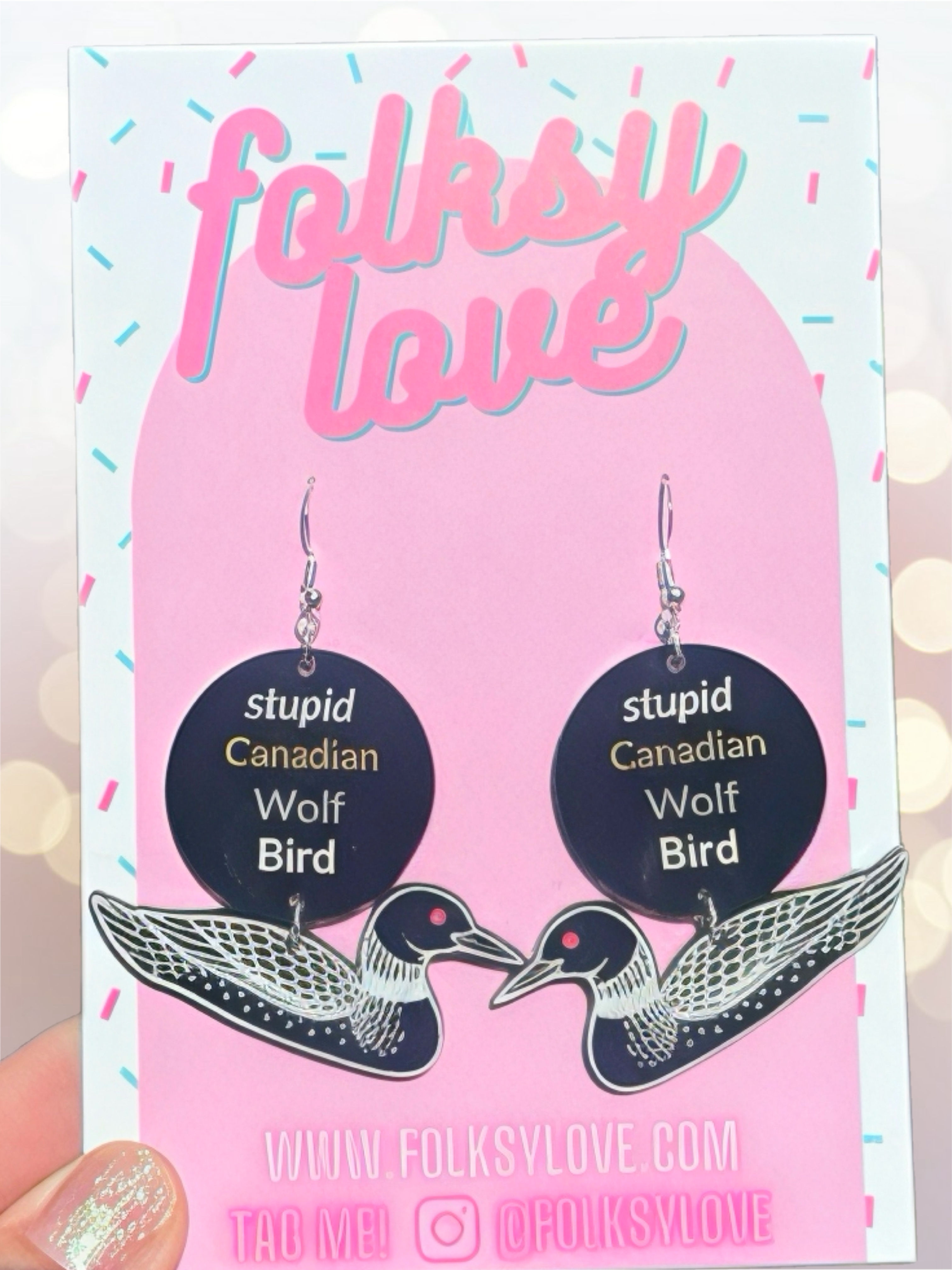 Heated Rivalry loon acrylic earrings 