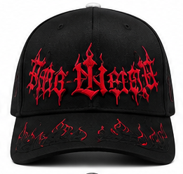 Red Gothic Script Hat
