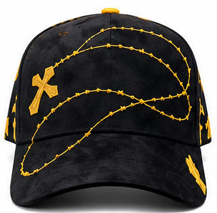 Gold Cross Stitch Hat