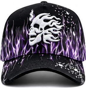 Purple Skull Flame Hat