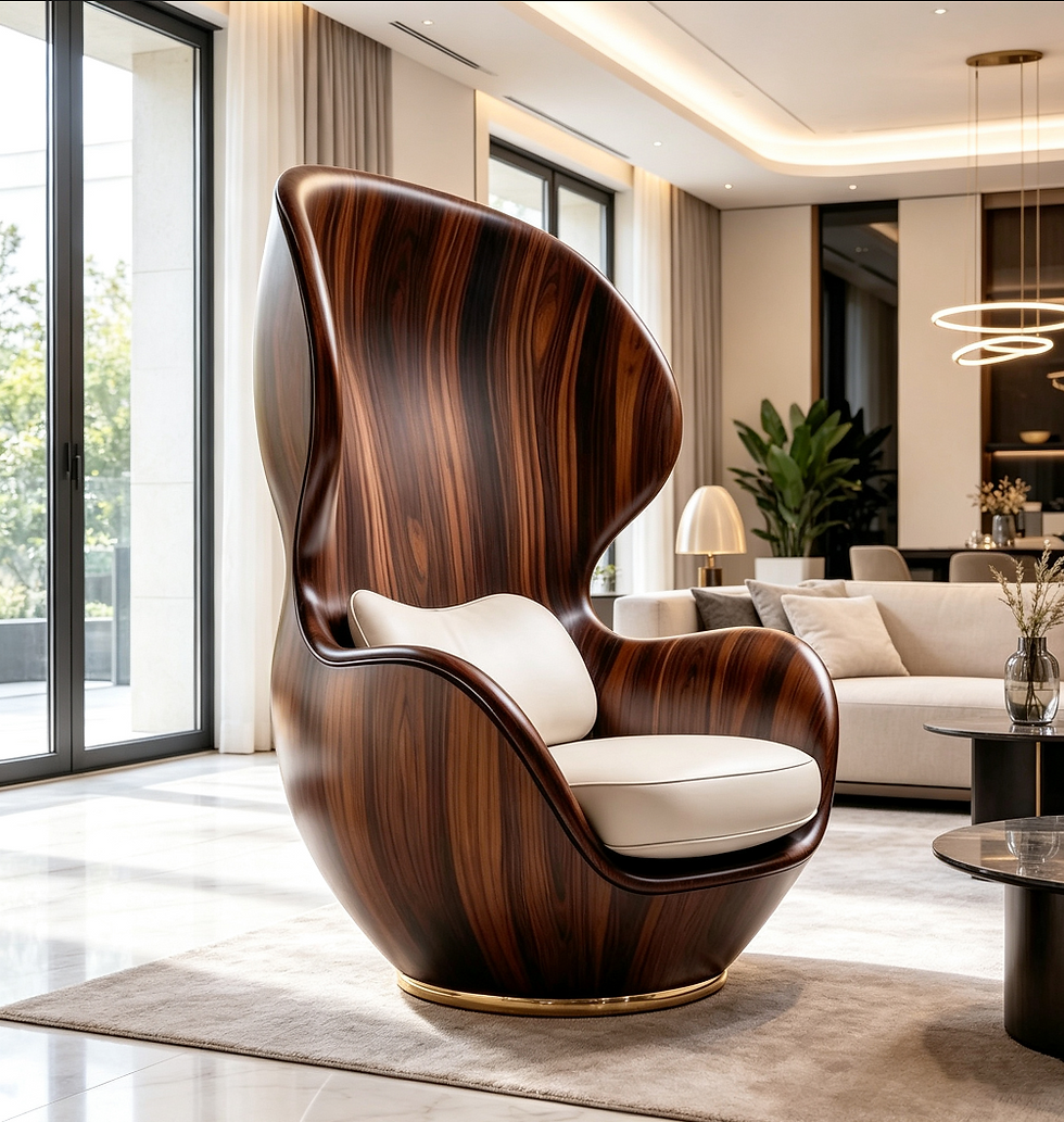 Thumbnail: Walnut Cocoon Sculptural Chair