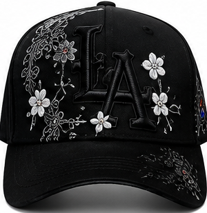 Floral LA Black Hat