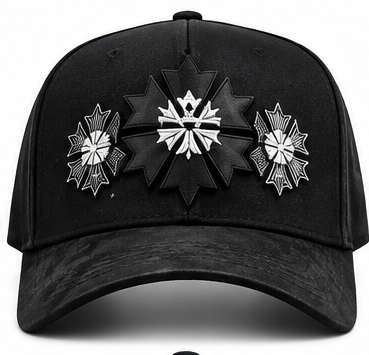 Triple Crest Black Hat