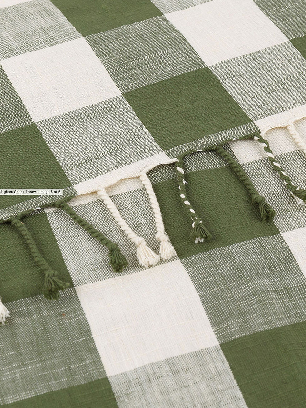 Thumbnail: Chesil Check Tasselled Cotton Throw
