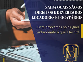 Imagem com texto em destaque: Saiba os direitos e deveres dos locadores e locatários