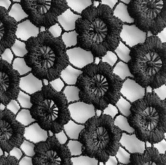 Dentelle fleurs noires