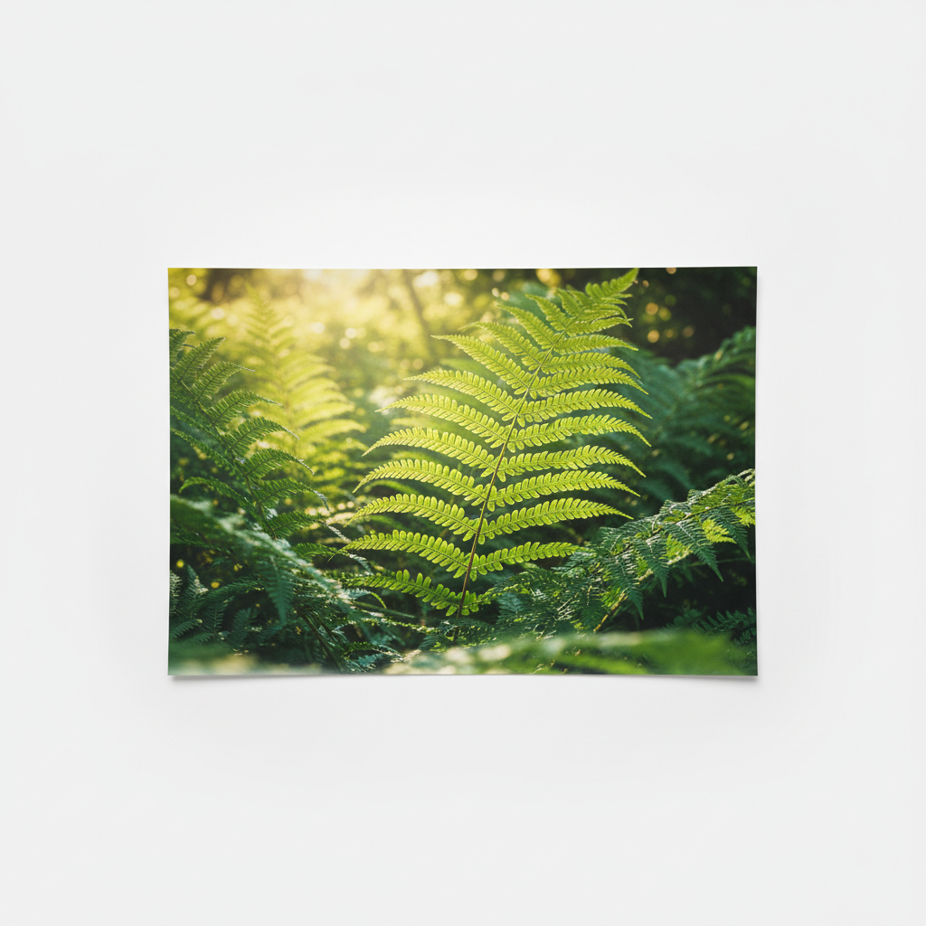 Sunlit Fern Fronds