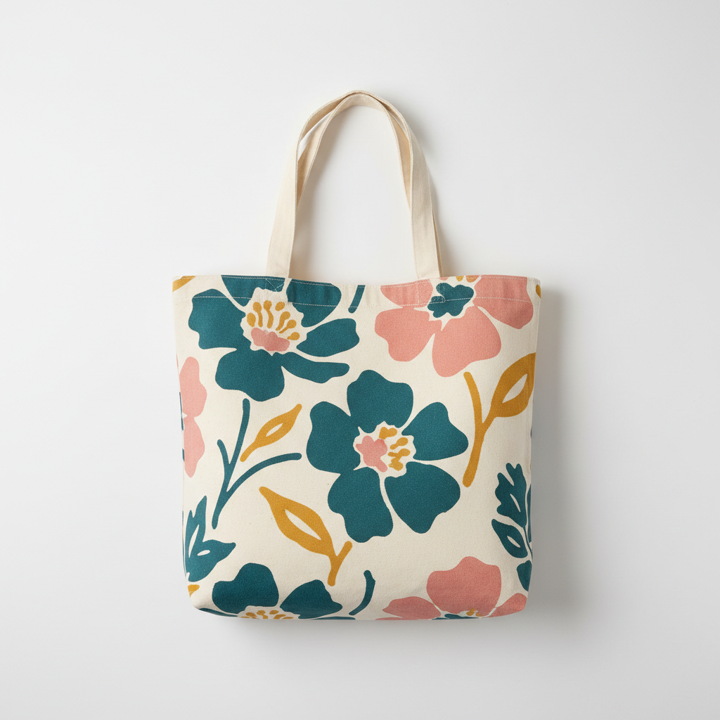 Graphic Floral Tote