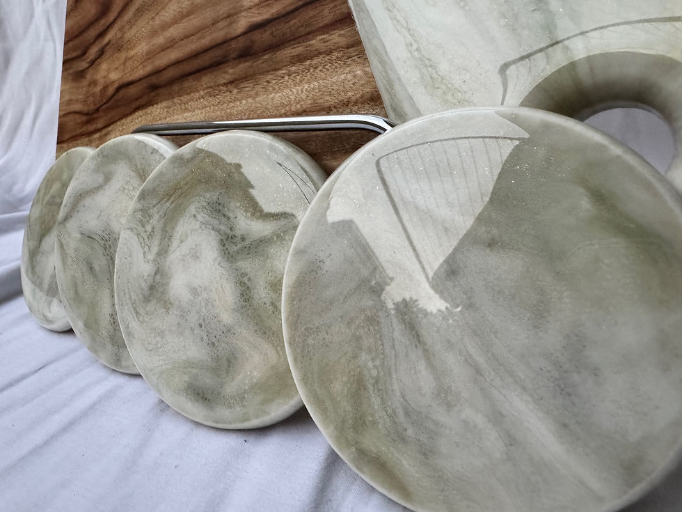 Thumbnail: Sage Marble Board & Coaster Set #2