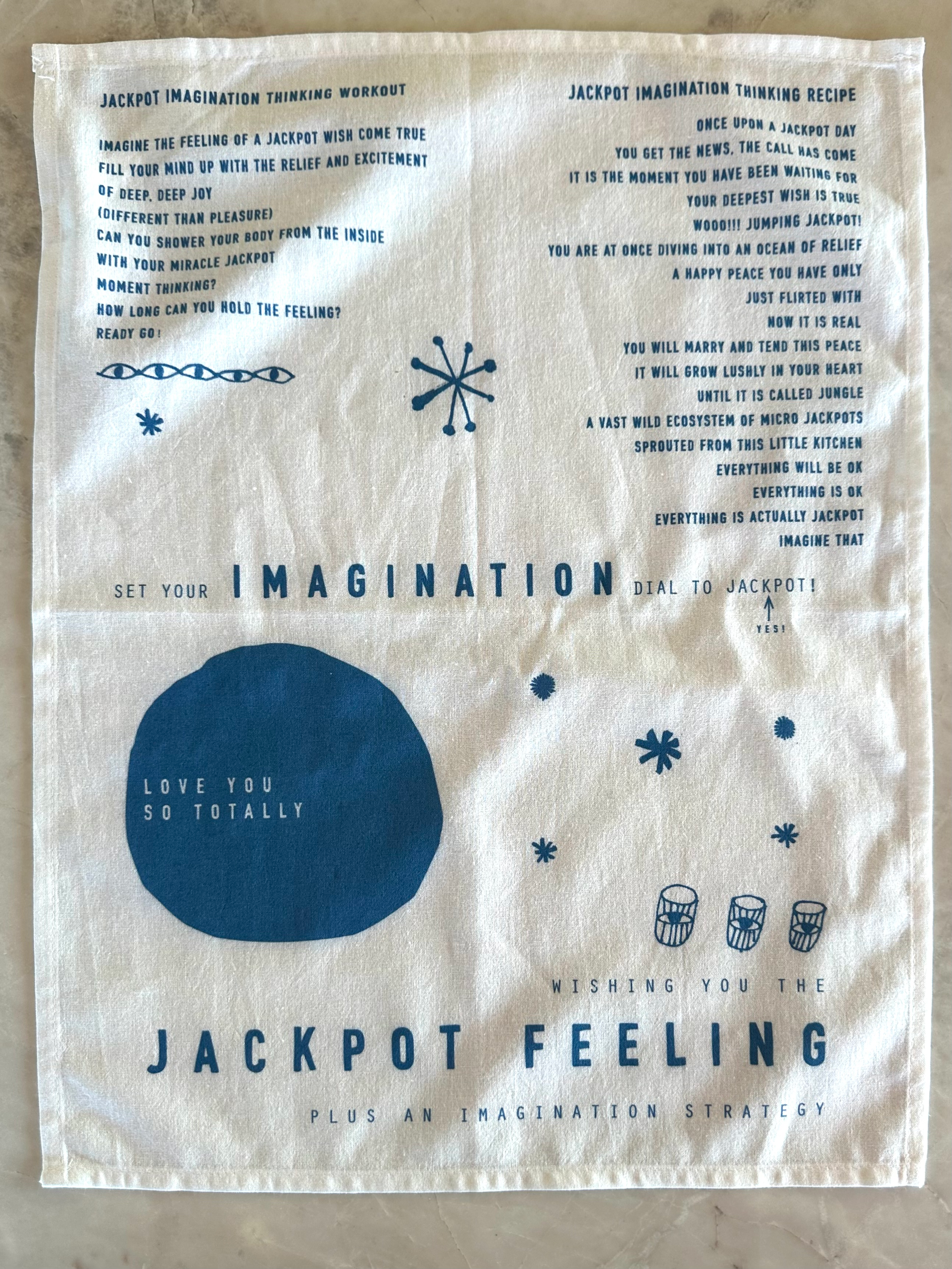 Wishing you the JACKPOT feeling tea towel
