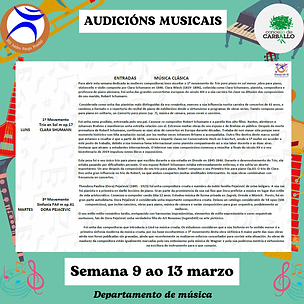 Audicións musicais, Semana 9-13 marzo.
