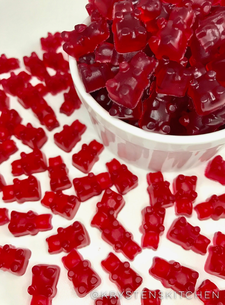 Red Gummy Bears (Made with TuMe Tumeric Water)