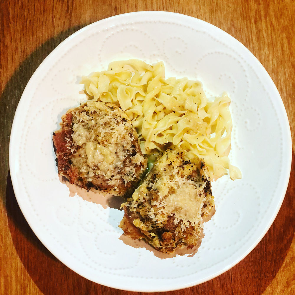 Bolognese Style Pork Wrapped Cutlets in a Savory Lemon Sauce