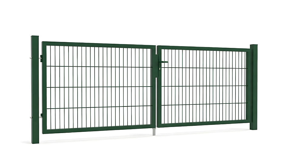 Miniaturbild: ECONOMY Tor/Pforte Gartentor Eingangstor Zweiflügelig 3m Doppelstabmattenzauntor