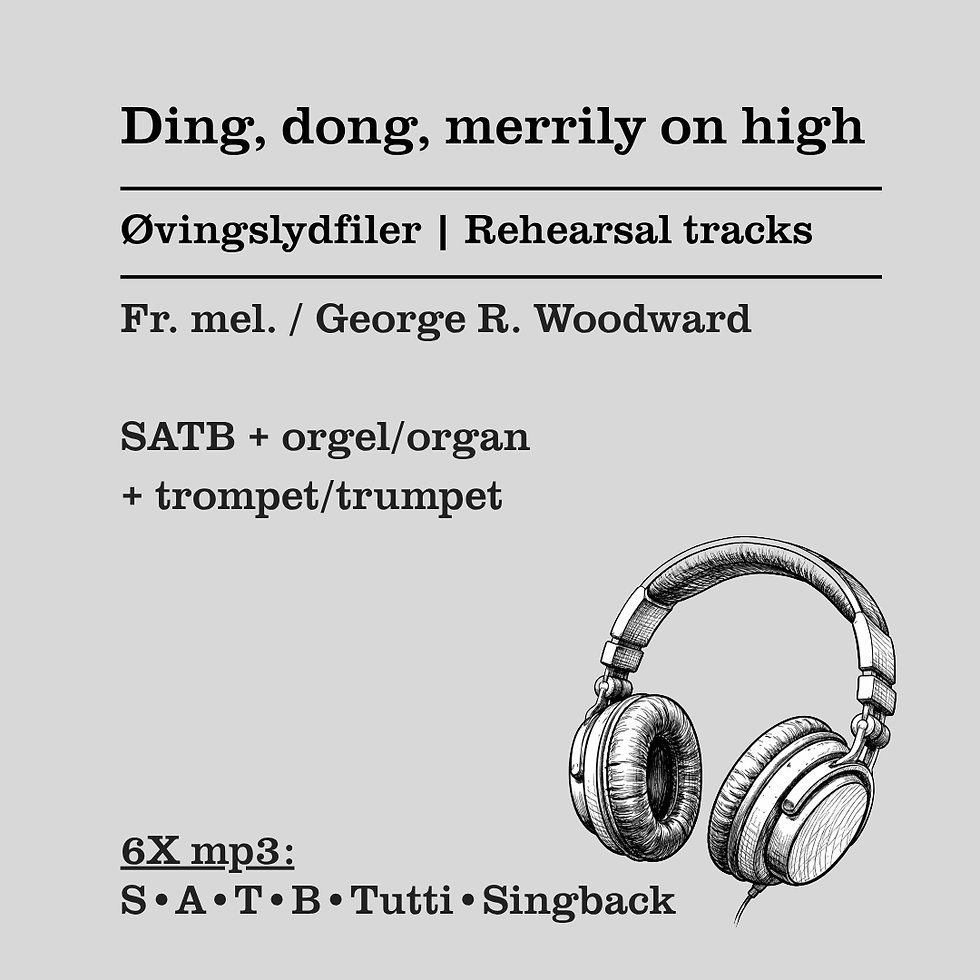 Miniatyrbilde: Ding, dong, merrily on high SATB, orgel og trompet øvingslydfiler