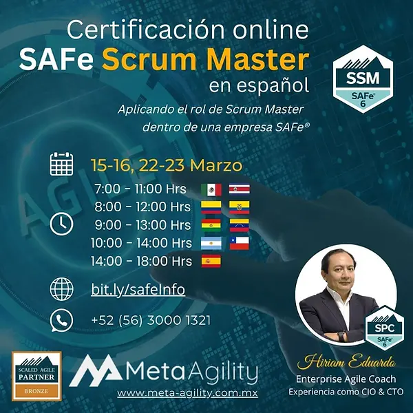 Agenda Curso y Certificación SAFe Scrum Master