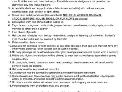Newton ISD dress code