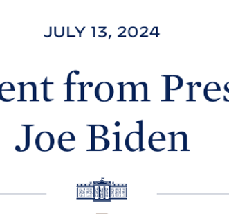 White House press release following Trump assassination attempt