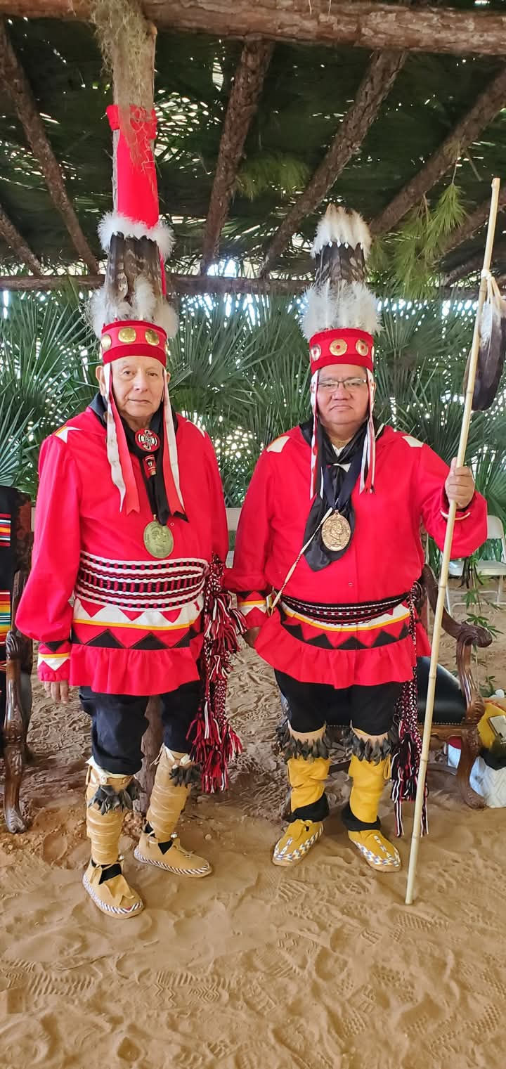 Mikko Istimaatokla shown here on the right with 1st Chief Mikko Kanicu Donnis Battiste on the left