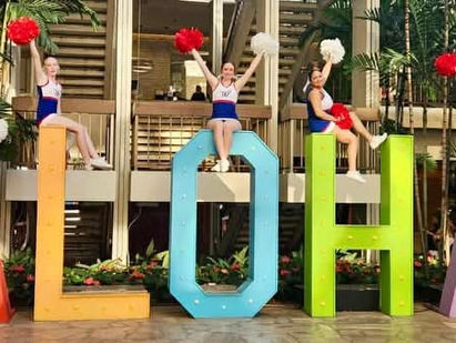 Newton HS cheerleaders are in Hawaii as part of the UCA All American Team!