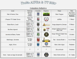 Calendário ASPBA 2020