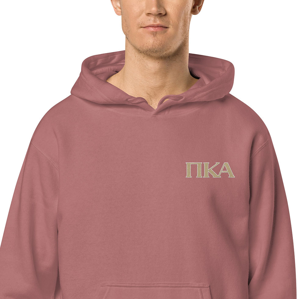 Thumbnail: PIKE Greek Letters Dyed Hoodie (4 Different Hoodie Color Options)