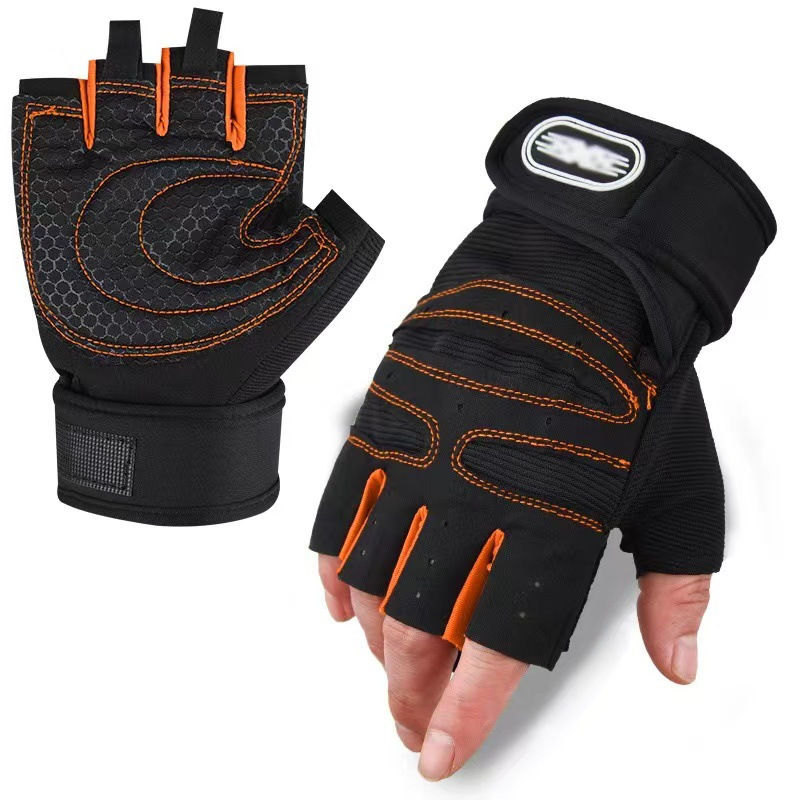 Thumbnail: Fitness Gloves Half-Finger Men's and Women's Non-Slip Breathable Summer Weightli